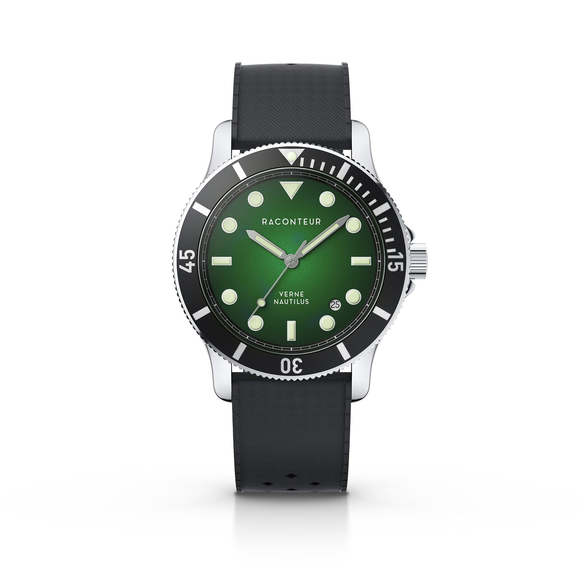 Verne Nautilus – Silver & Green - Raconteur Watches