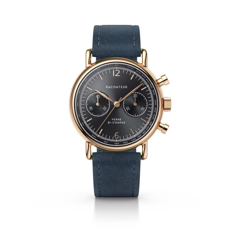 Verne Bi-Compax - Rosé Gold & Grey - Raconteur Watches