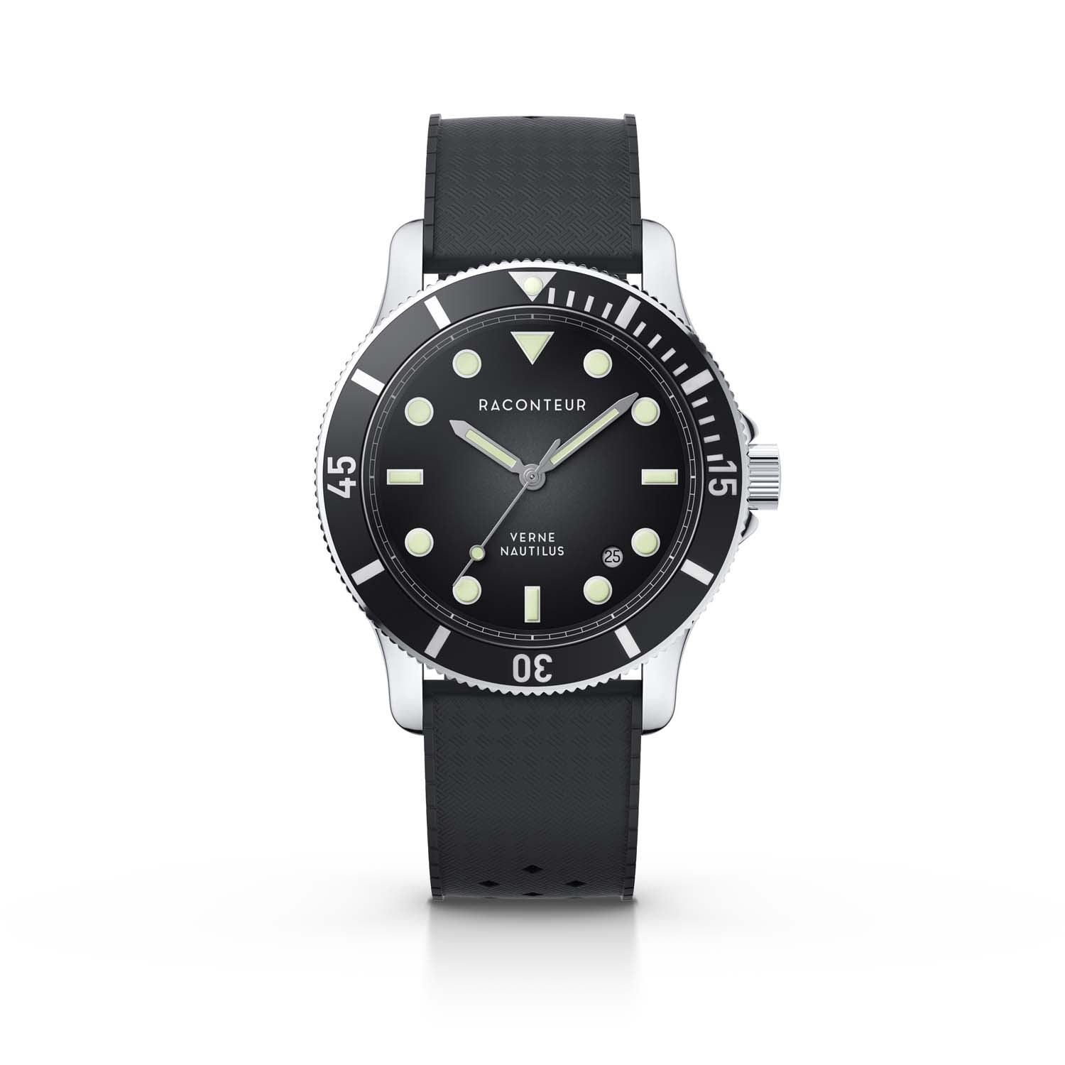 Verne Nautilus – Silver & Black - Raconteur Watches