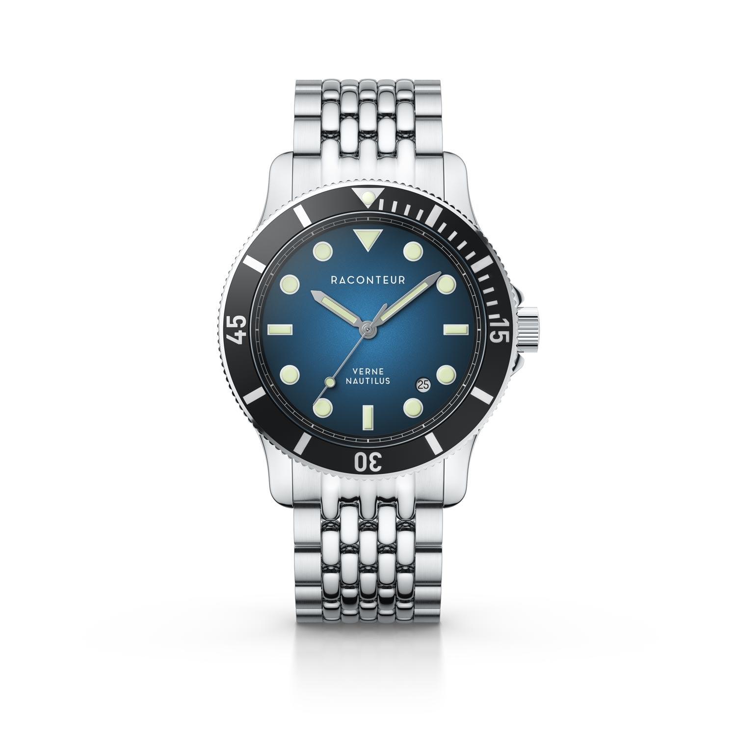 Verne Nautilus – Silver & Blue - Raconteur Watches