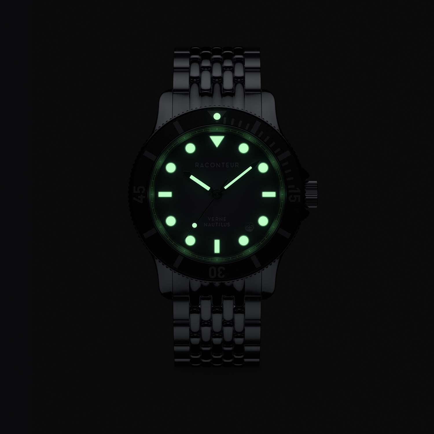 Verne Nautilus – Silver & Green - Raconteur Watches